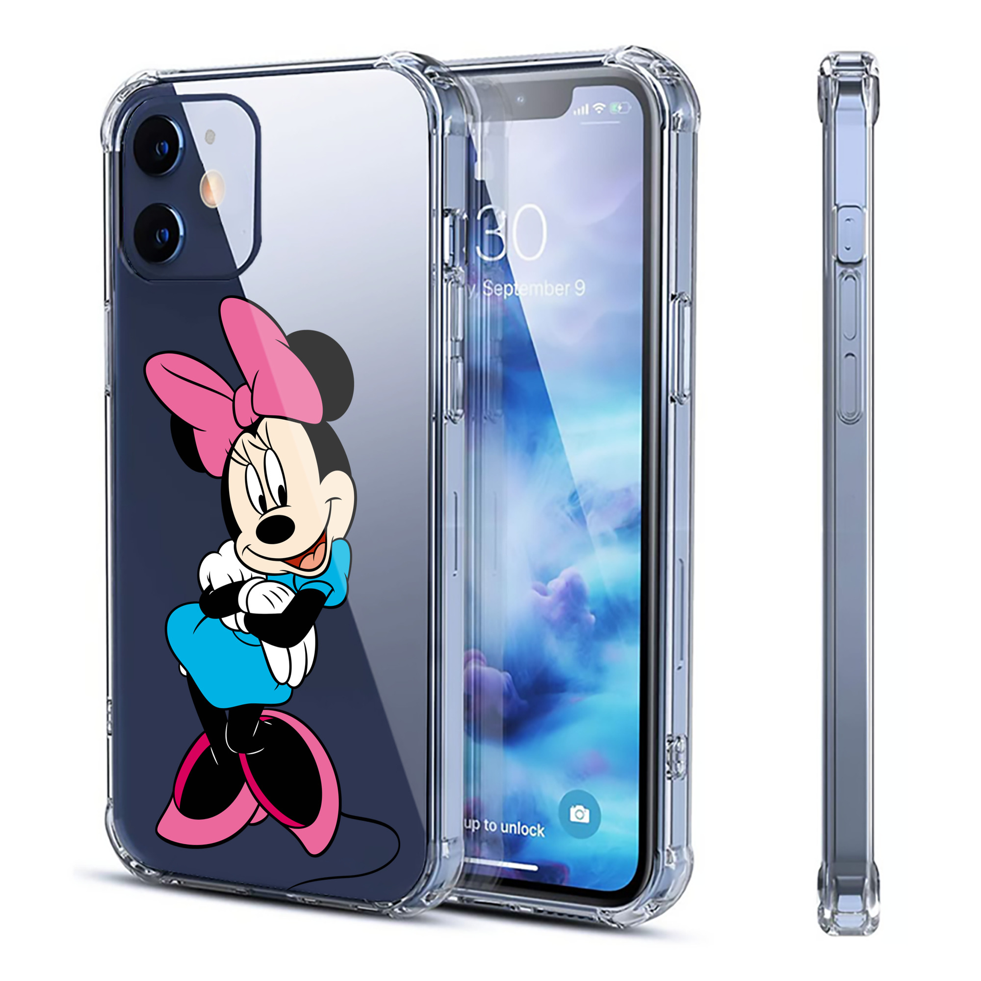 （画像用） ミッキーマウス Mickey Mouse 【iPhone 12シリーズ対応】透明スマホケース（クリアソフトケース）